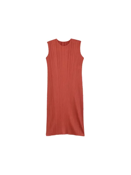Sukienka midi Issey Miyake czerwona