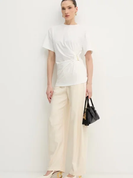 Pinko pantaloni de damă alb