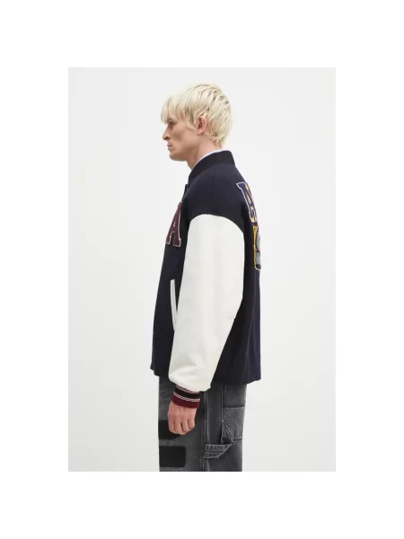 AMBUSH kurtka wełniana Stadium Jacket granatowy przejściowa oversize niebieski