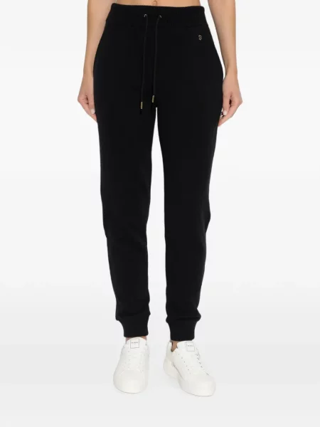Pantaloni Balmain alergare cu autograf negru