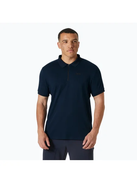 Tricou polo pentru bărbați Helly Hansen Hp Zip Polo navy albastru închis