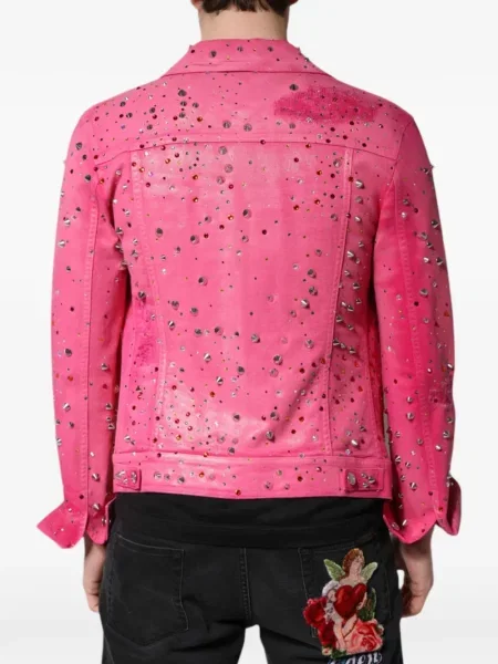 Geacă de blugi Dolce & Gabbana cu tepi roz