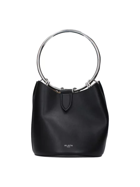 Pierścionek Alaïa skórzany czarny