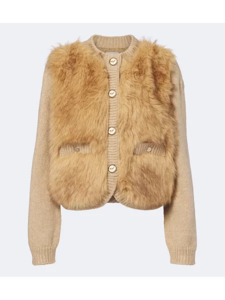 Cardigan Moncler de lână bej