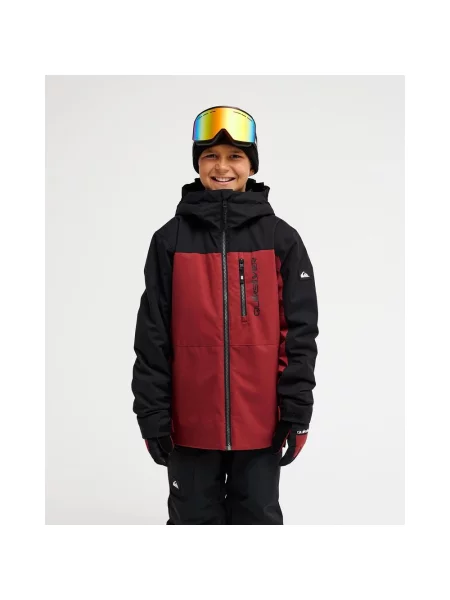 Kurtka z kapturem Quiksilver Sycamore czerwony bordowy 12 czarny
