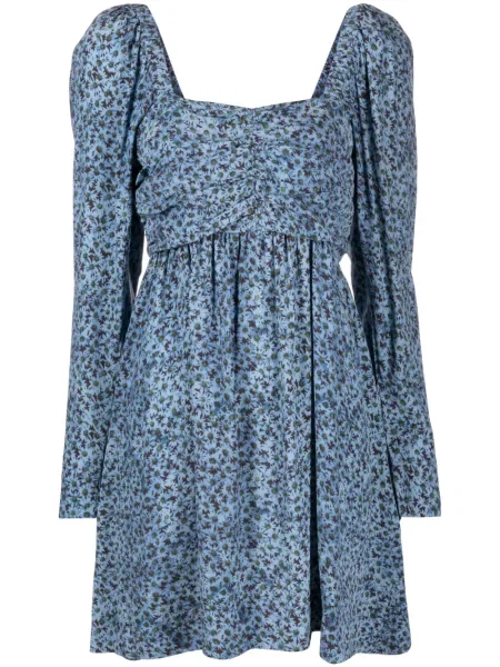 Rochie Ganni cu imagine din crep albastru