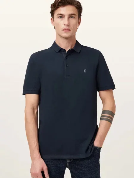 AllSaints πόλο ανδρικό μπλε