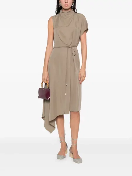 Rochie midi Peserico asimetrică verde