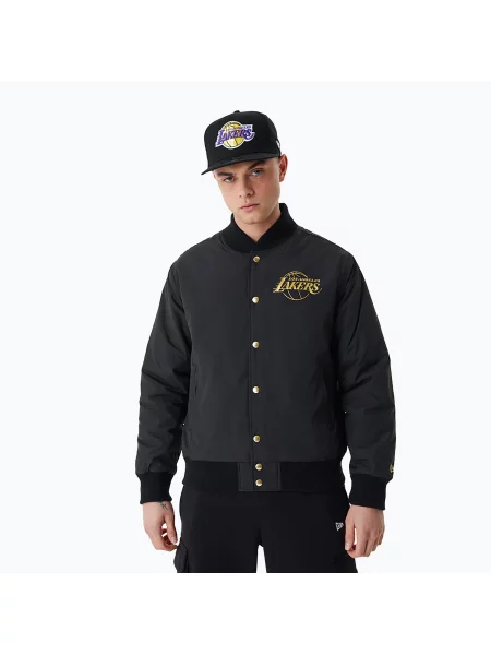Bunda New Era NBA Script BP Bomber Los Angeles Lakers black černá