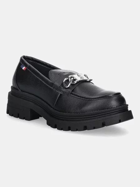 Мокасини U.S. Polo Assn. с равна подметка черно