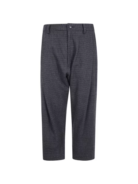 Pantaloni Ziggy Chen în carouri conici gri
