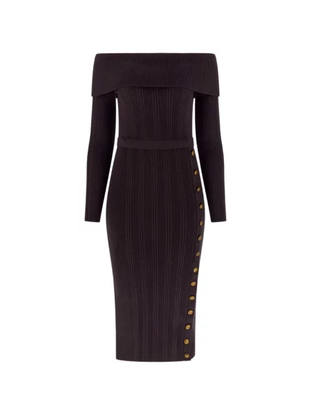 Rochie midi Guess tricotate maro