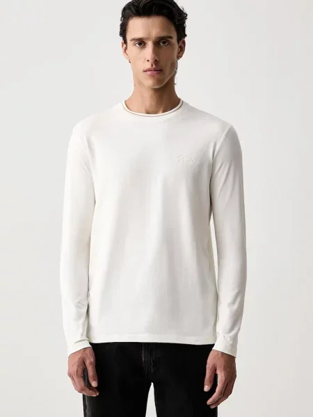 Tricou cu mânecă lungă Karl Lagerfeld bej