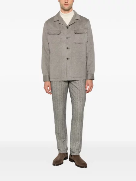 Pantaloni Circolo 1901 cu model herringbone gri
