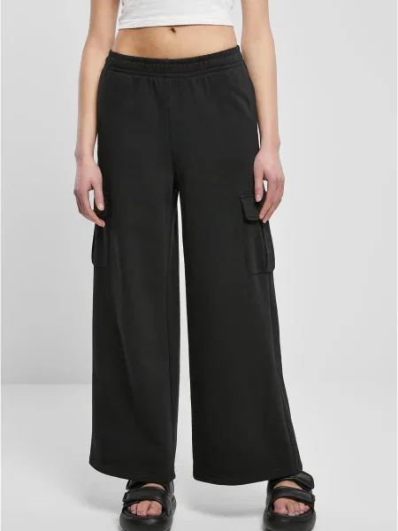 Pantaloni cargo Urban Classics din material terry negru