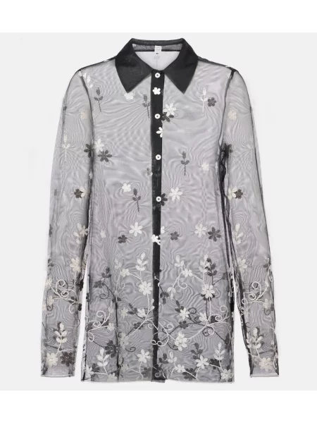 Cămașă Toteme cu broderie transparente negru