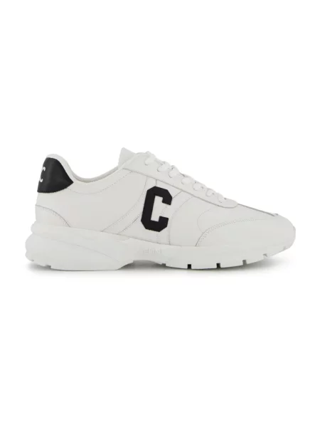 Sneakersy Céline sznurowane skórzane białe