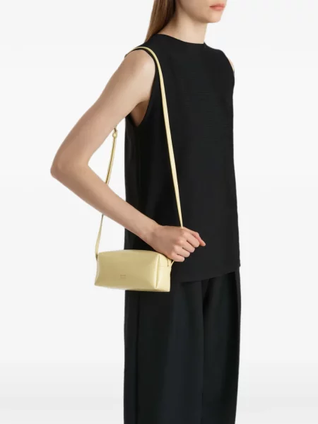 Geanta crossbody Khaite din piele de lac galben