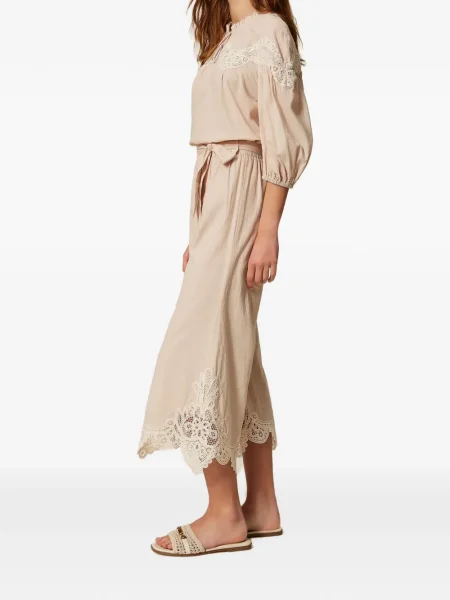 Pantaloni Twinset din dantelă