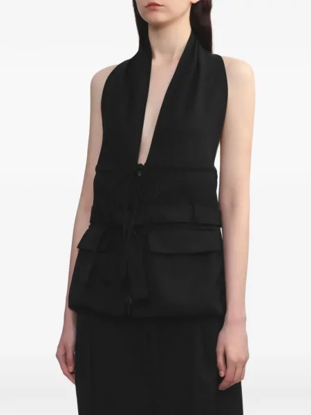 Top Botter cu gât halter negru