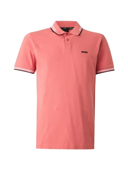 BOSS Tricou Paul roz pitaya / negru alb