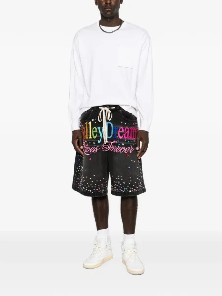 Pantaloni scurți Vale cu broderie negru