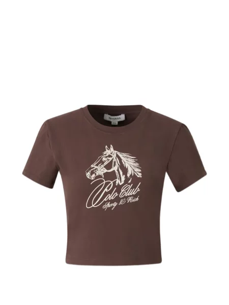 Tricou Sporty & Rich cu imagine maro