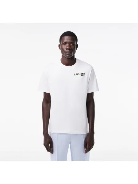Lacoste футболка чоловіча з принтом біла
