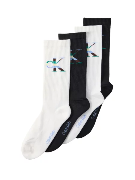 Calvin Klein Underwear Nogavice svetlo modra / smaragd / črna bela