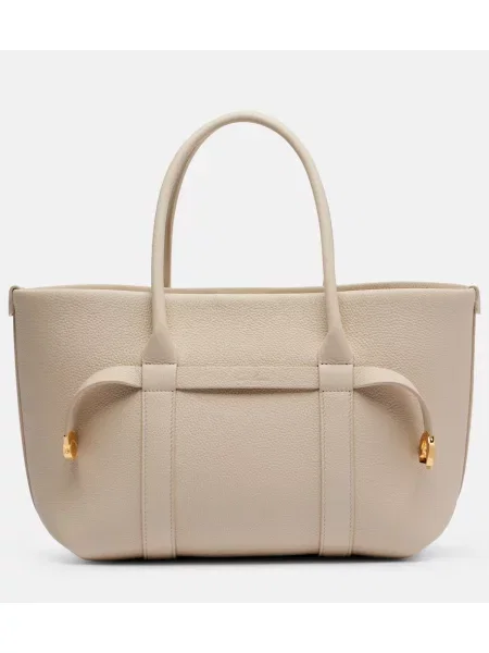 Кожена шопинг чанта Loro Piana бяло