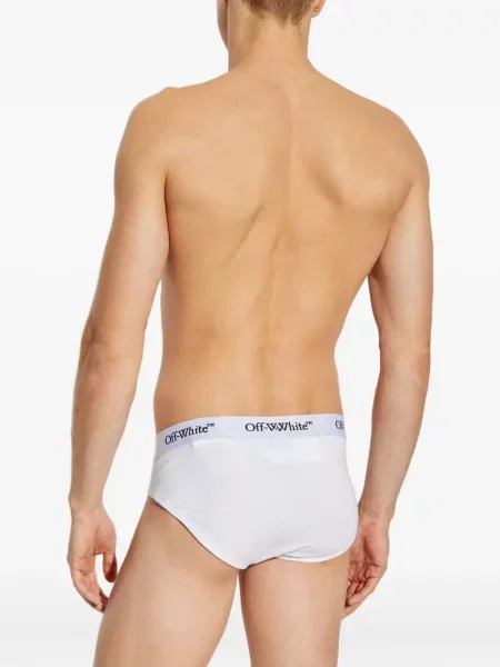 Chiloți multipac Off-white cu autograf alb