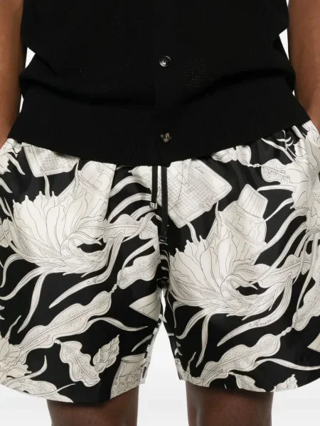 Pantaloni scurți Amiri cu model floral cu imagine negru