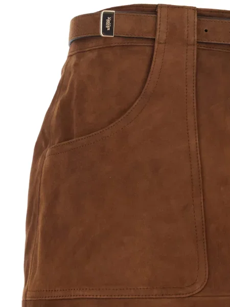 Fustă midi Max Mara până la genunchi maro