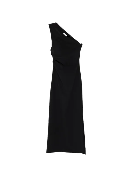 Rochie maxi P.a.r.o.s.h. cu un umăr gol de costum negru