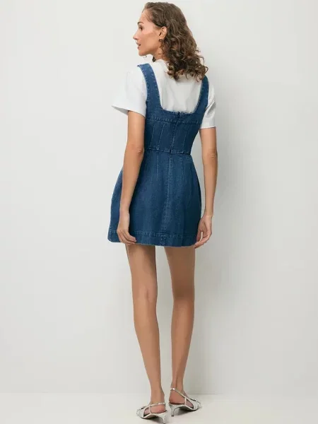 BIZUU rochie din denim NARBONA albastru