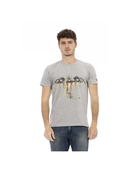 Koszulka Trussardi casual z okrągłym dekoltem szara