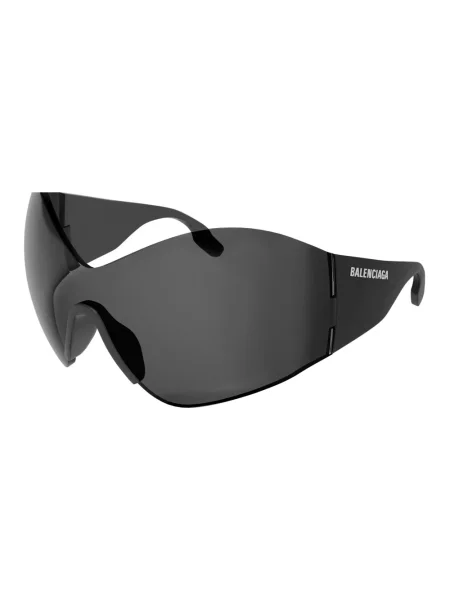 Lniane okulary przeciwsłoneczne Balenciaga Shield czarne