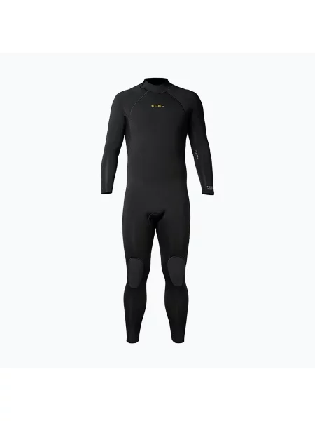 Costum de înot pentru bărbați Xcel Comp mm Back Zip Full black negru