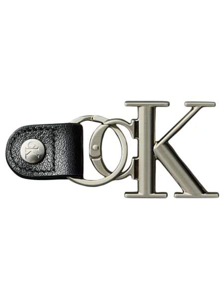 Calvin Klein Přívěsek na klíče BOLD černá / stříbrná hnědý