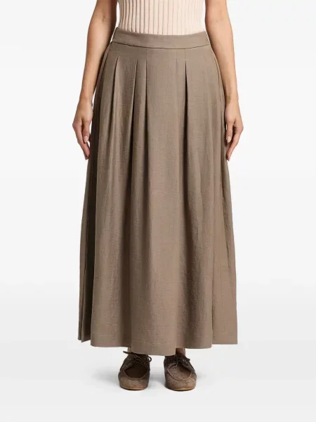 Maxi fusta plisata Peserico plisată maro