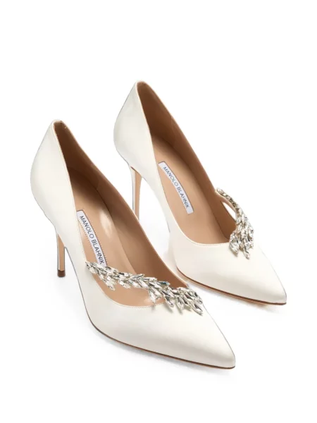 Pantofi cu toc Manolo Blahnik alb