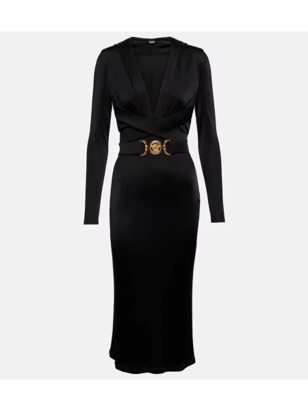Sukienka midi Versace garniturowa czarna