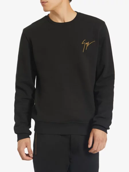 Суитчър Giuseppe Zanotti с кръгло деколте черно