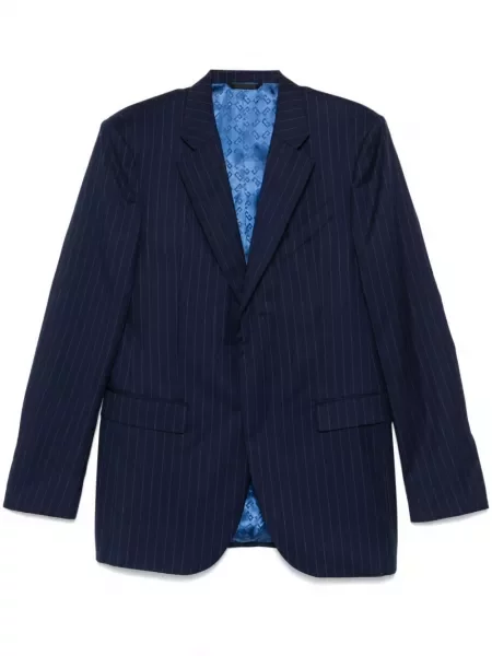 Vlněná pruhovaná bunda Givenchy modrá