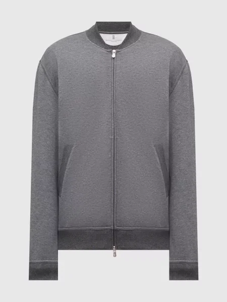 Меланжевая куртка Brunello Cucinelli серая