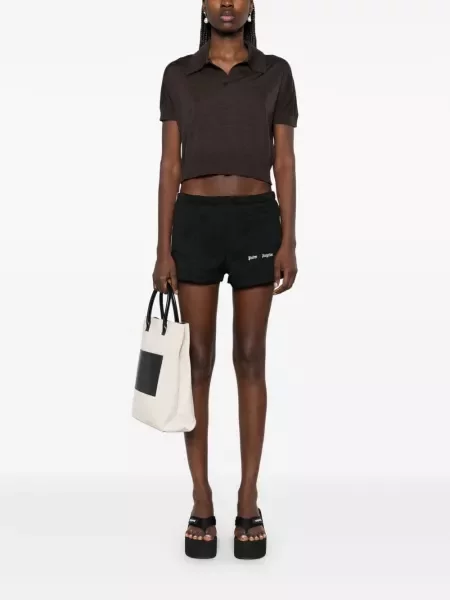 Pantaloni scurți Palm Angels cu imagine alergare negru