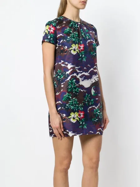 Rochie mini Dsquared2 cu imagine scurtă de costum violet