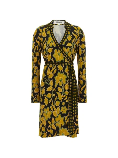 Rochie mini Dvf Diane Von Furstenberg cu model floral cu imagine plic galben