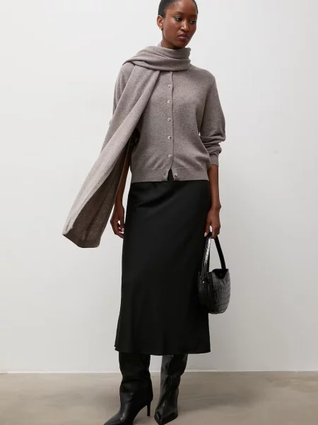 Answear.LAB cardigan pentru femei din lână merino maro