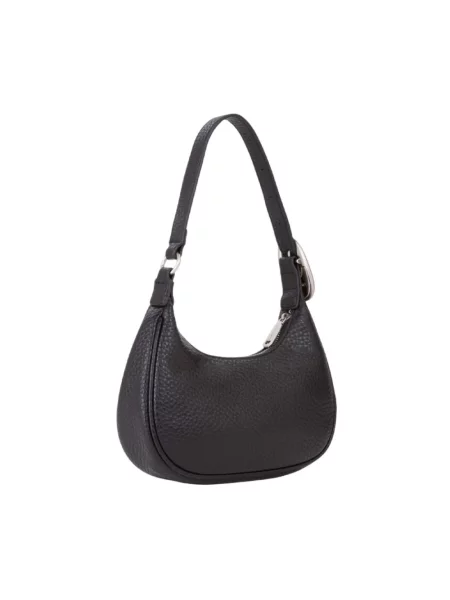 Lniana torebka Valentino Bags czarna